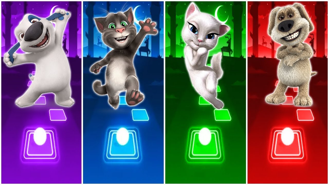 My Talking Hank, My Talking Tom, My Talking Angela,Talking Ben | Tiles Hop EDM Rush