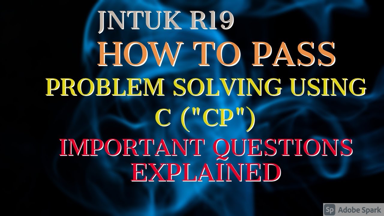 #jntuk how to pass problem solving using c easily || how to pass cp