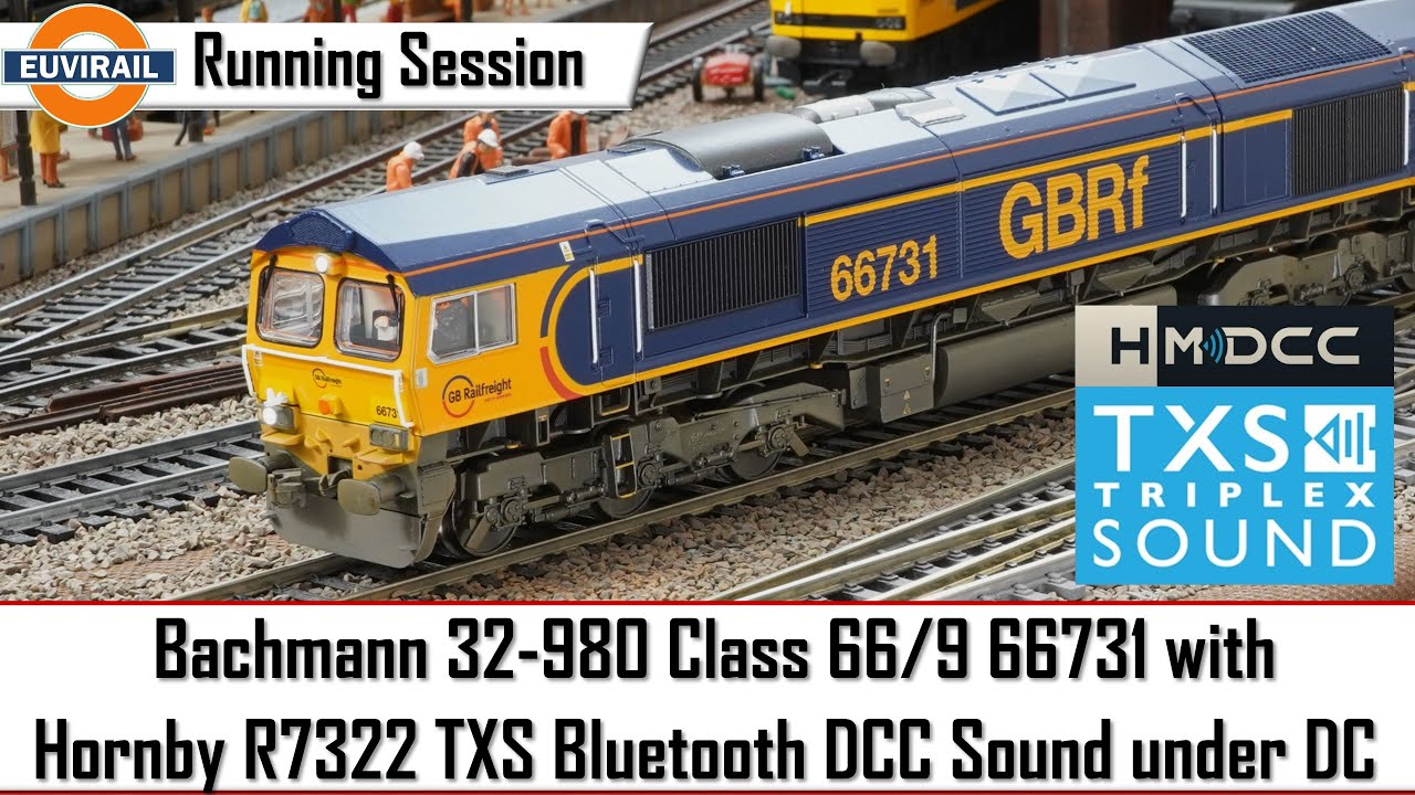 Bachmann 32-980 Class 66/9 66731 w/ Hornby HM7000-21TXS Sound under DC, Sugar Cube Speaker