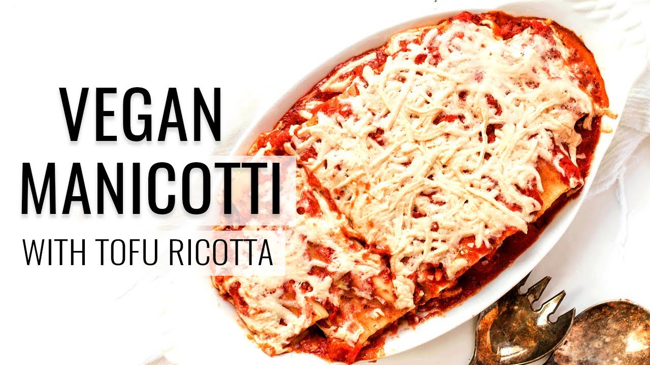EASY VEGAN MANICOTTI 🍝 with tofu ricotta filling