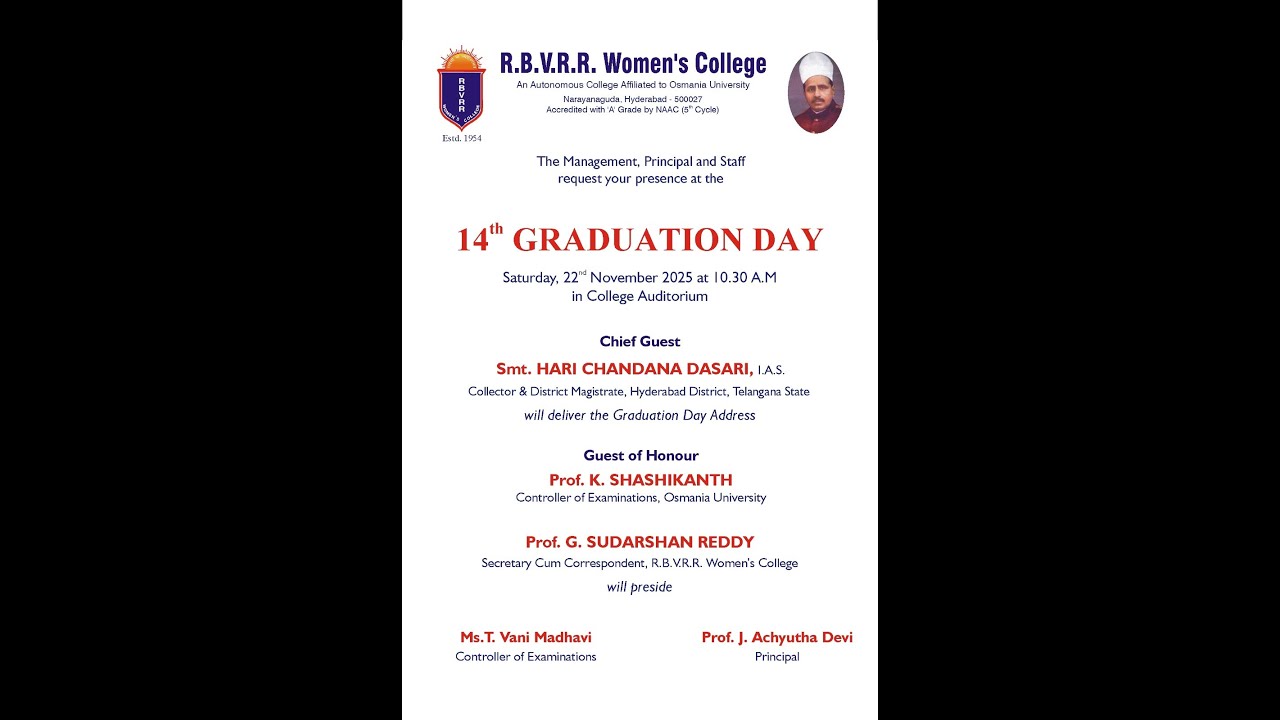R.B.V.R.R. Women's College 14th Graduation Day