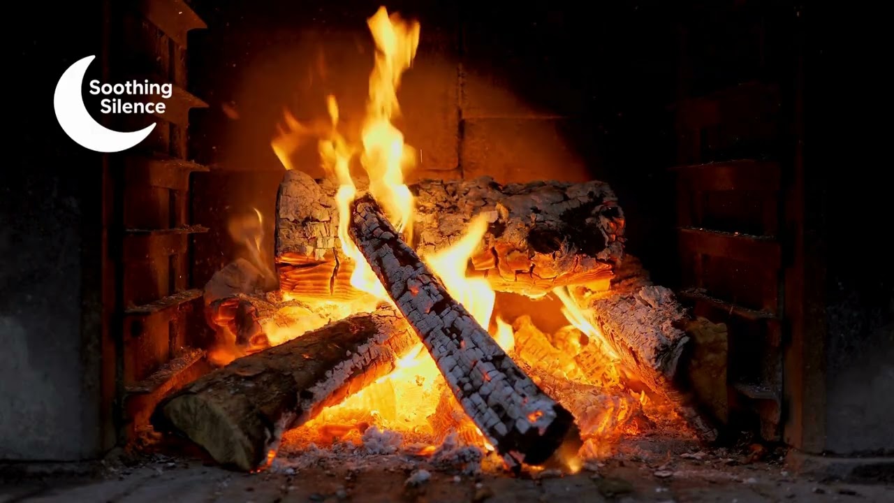 Cozy Crackling Fireplace | Soothing Silence