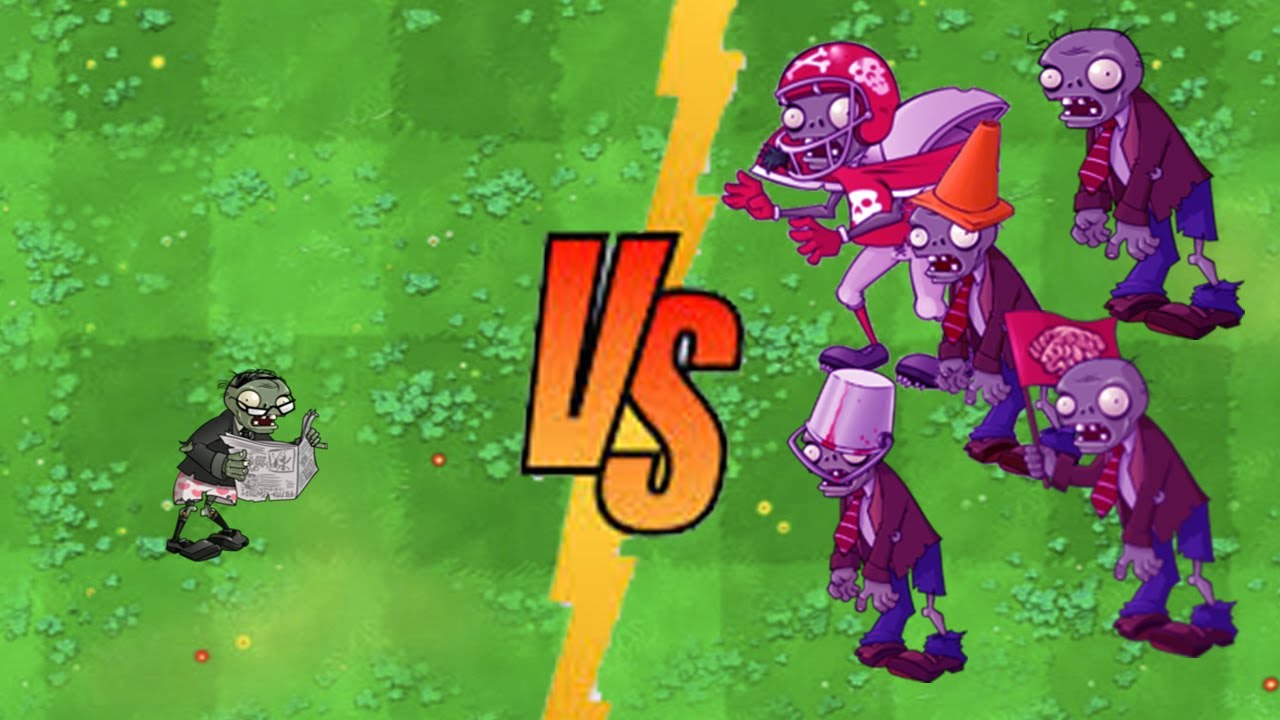 Plants vs Zombies Epic Fight - Little Newspaper Zombie vs All Hypnotized Zombies
