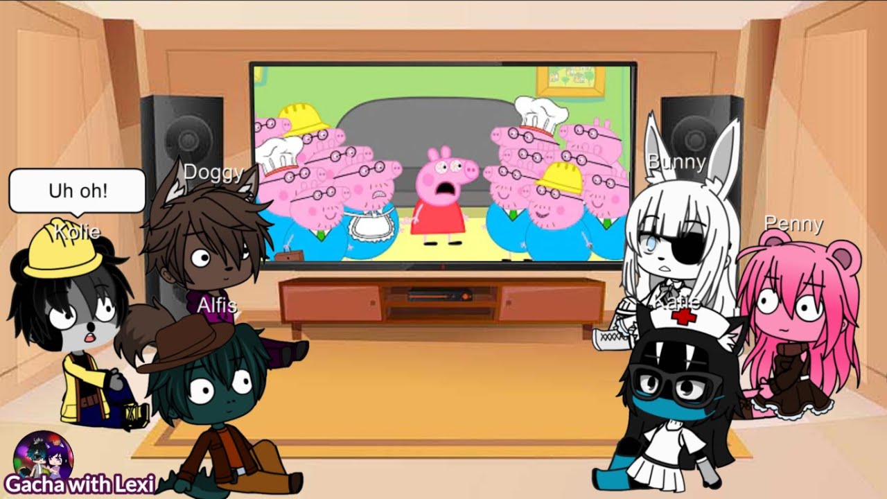 |Gacha Club| 🐷 More Funniest Peppa and Roblox Piggy Animation Memes Reaction | Kolie and Katie skins