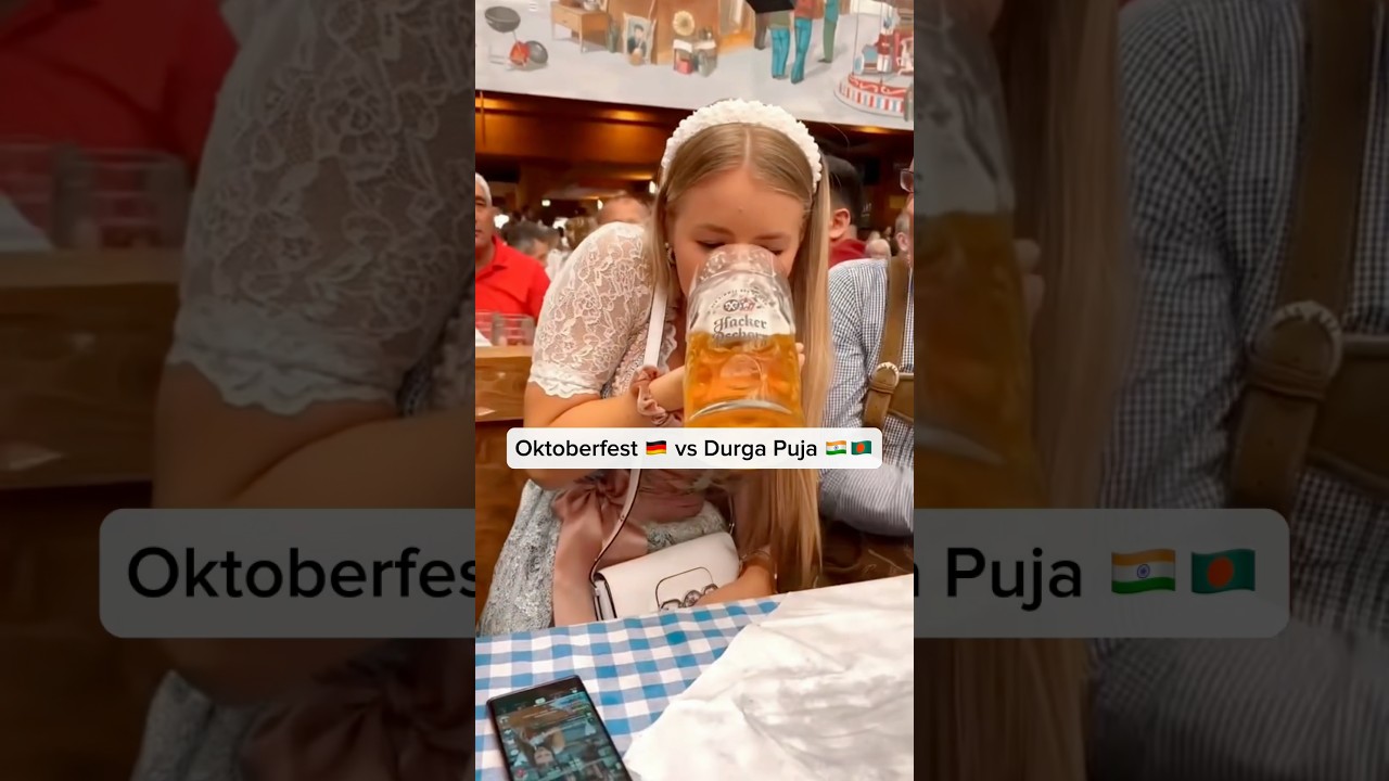 Oktoberfest vs Durga Puja (Navratri) #culture #shorts