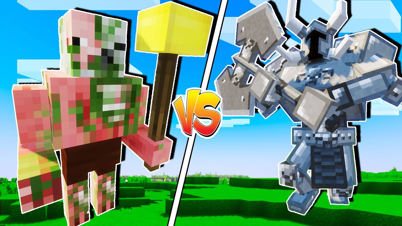 MUTANT ZOMBIE PIGMAN VS FERROUS WROUGHTNAUT | Minecraft MOB BATTLE TEAM | MUTANT CREATURE VS MOWZIES