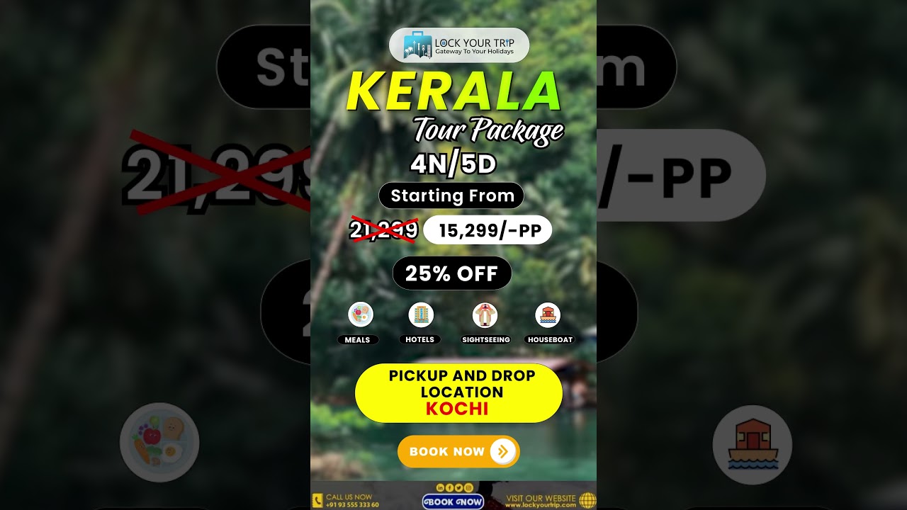 Kerala Tour Package at just ₹15,999 per person for 4 Nights / 5 Days!🌟