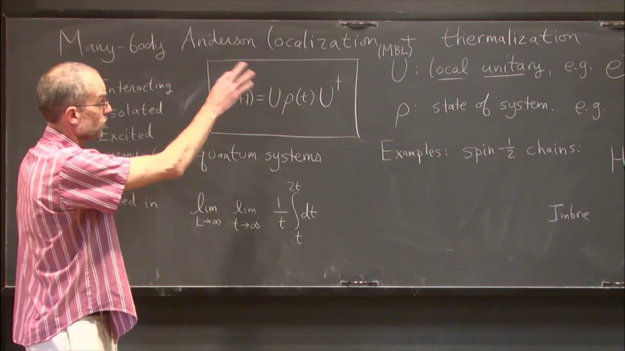 Introduction to many-body localization - David Huse