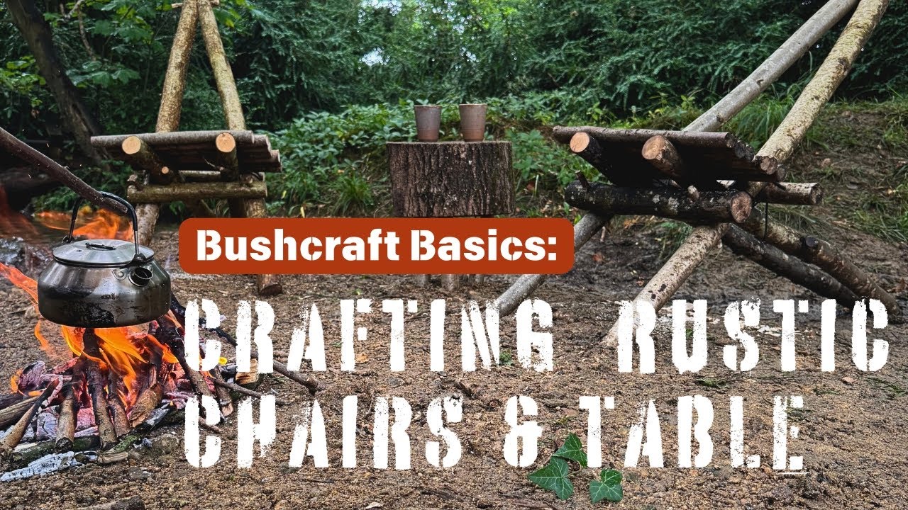 DIY Bushcraft Chair & Log Table | Wilderness Woodworking Project