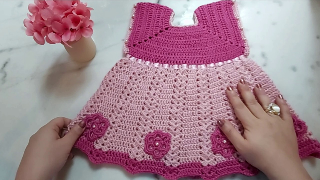 PRENSES BEBEK ELBİSESİ YAPIMI | KIZ ÇOCUK ELBİSE ÖRGÜ MODELLERİ (TIĞ İŞİ)