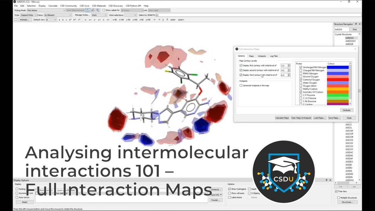 Tutorial of CSDU module "Analysing intermolecular interactions 101 - Full Interaction Maps"