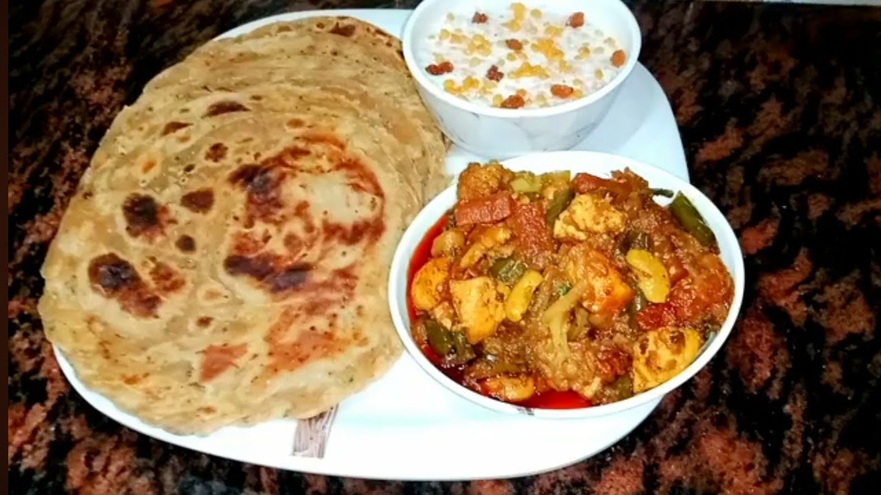 Dhaba Style Mix Veg + Lachha Paratha + Raita | Ghar Pe Banao Asli Dhaba Wala Taste!😋❤️
