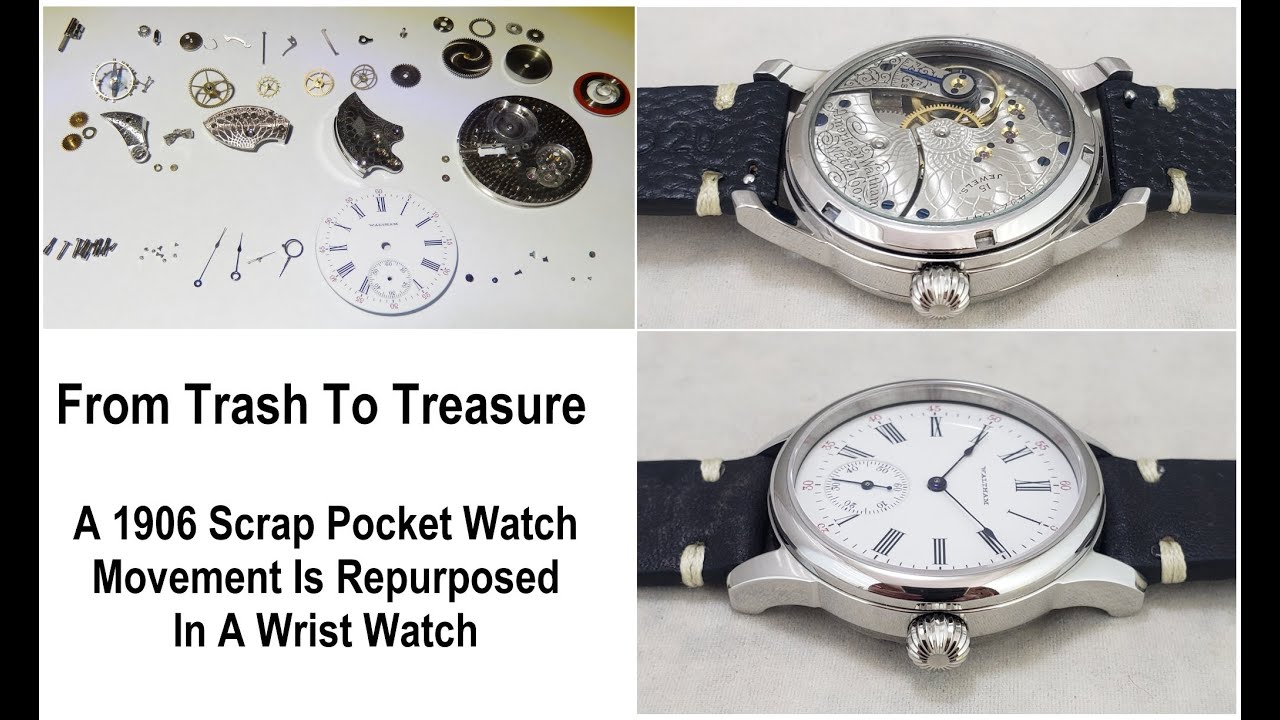 1906 Waltham 6s pocket watch gets restored and converted into a 40mm wrist watch