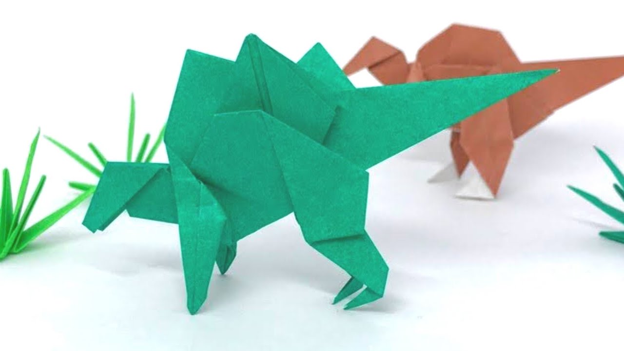 【折り紙】ステゴサウルスを折ってみた【恐竜】／ Dinosaur Origami Stegosaurus