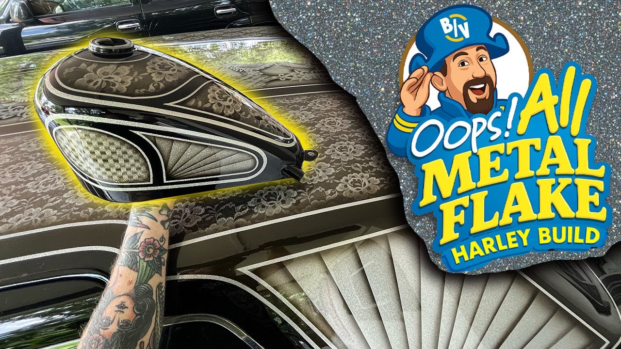 Custom Lace & Metal Flake Harley Tank – Full Harley Build on a Budget