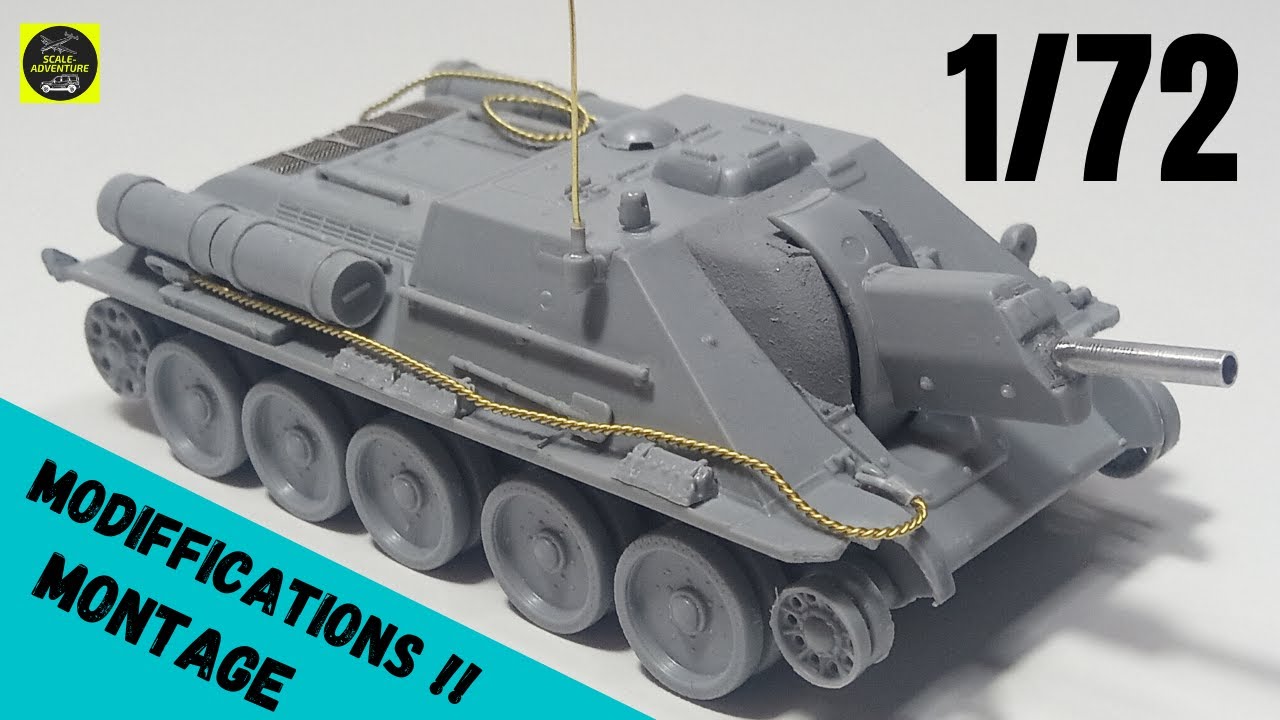SU 122 soviet-self propelled gun 2 ZVEZDA 1/72 Tank Model
