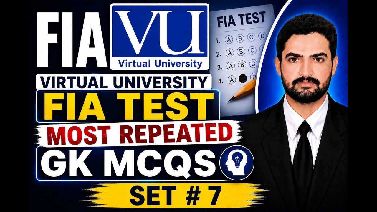 Virtual University Most Repeated GK MCQs FIA Sub Inspector Assistant UDC Constable Screening Test  7