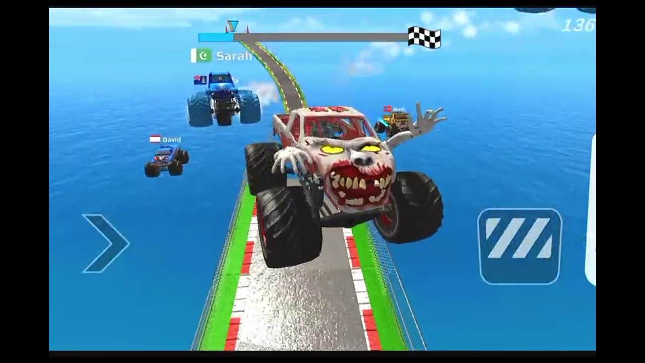 Monster Truck Mega Ramp Extreme Racing - Impossible GT Car Stunts Driving - Gadi game - gameplay 🔥