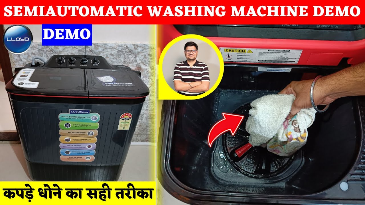 Lloyd Semiautomatic Washing Machine Demo ⚡ How To Wash Clothes In Semiautomatic Washing Machine 2023