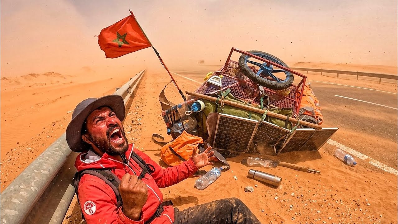 الصحراء لا ترحم 🥵يوم لم أرى مثله ابدا 😱🌪اليوم 179من رحلة عبر المغرب مشيا على الأقدام 🇲🇦 🚶‍♂️