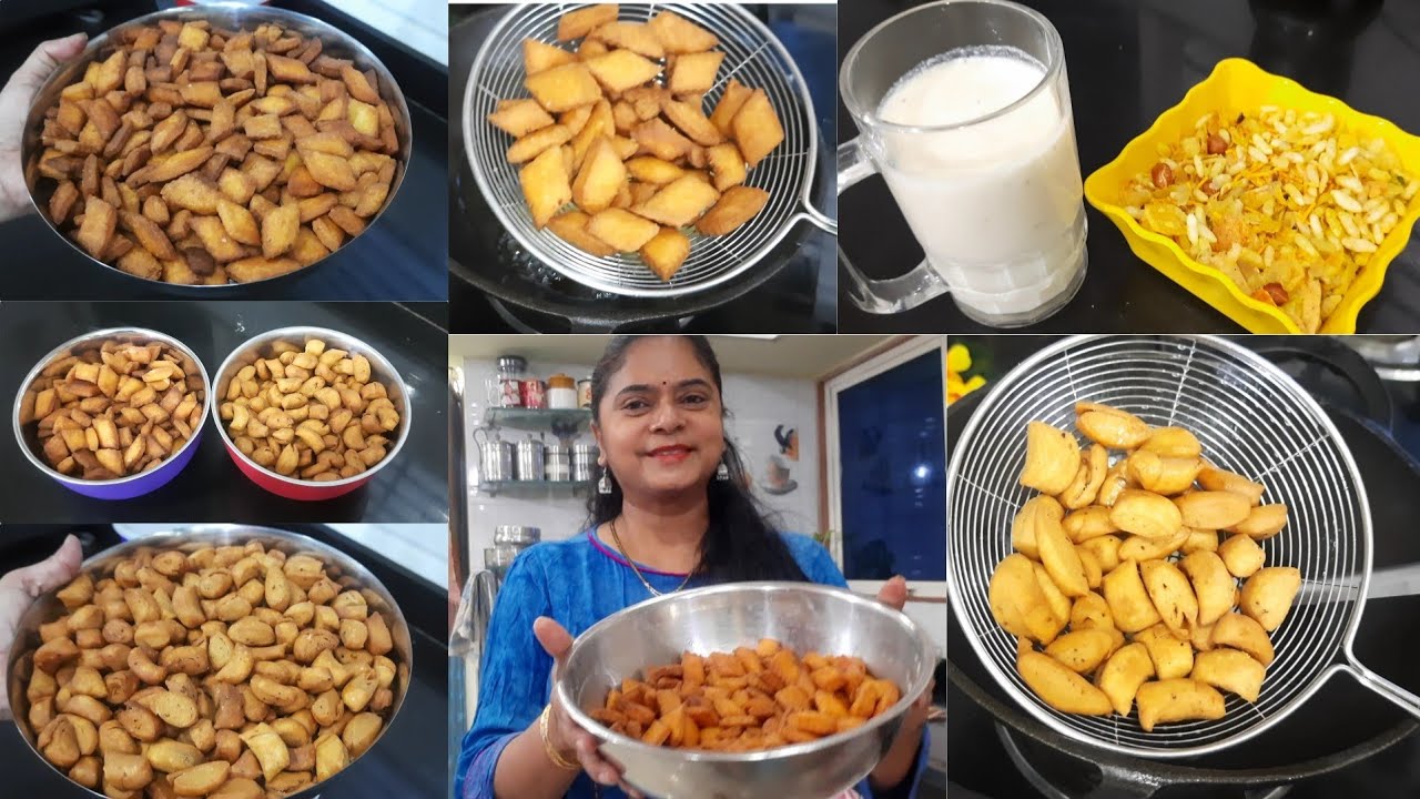 Kitchen containers भर गए💃 Homemade Diwali Snacks स्वाद माँ के❤️ Shakkar pare, Kaju mathri namak pare