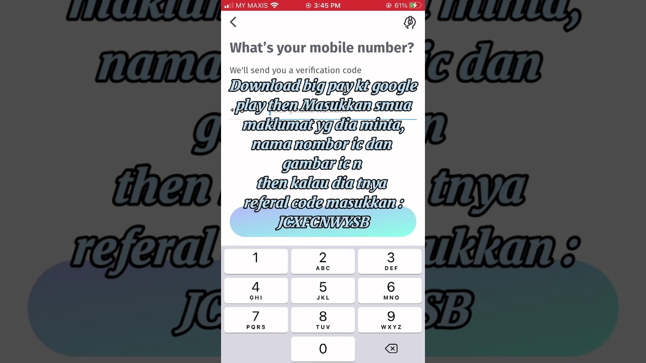 Cara dapat topup free rm20 pakai bigpay apps code referral: JCXFCNWYSB