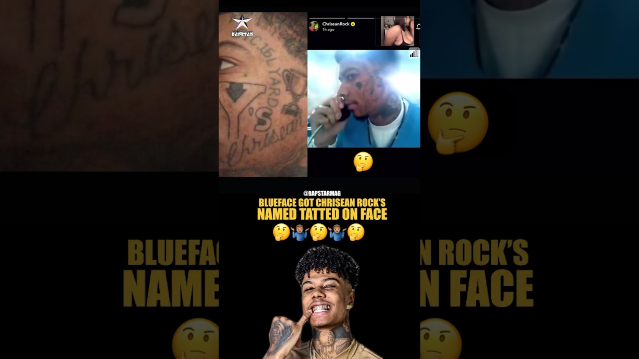 Blueface shows off his new face tattoo, thoughts? 😵🤷🏽&zwj;♂️💯 #blueface #chriseanrock #hiphop