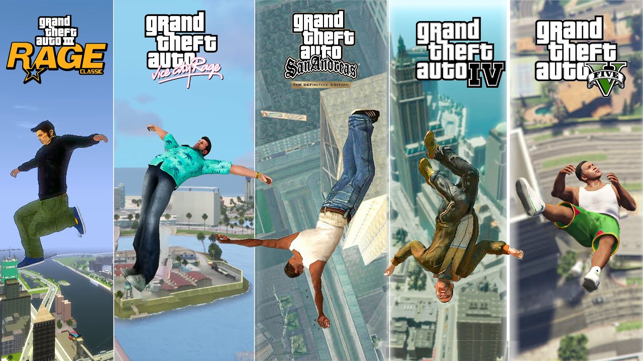 Ragdoll falling from highest point in GTA Games