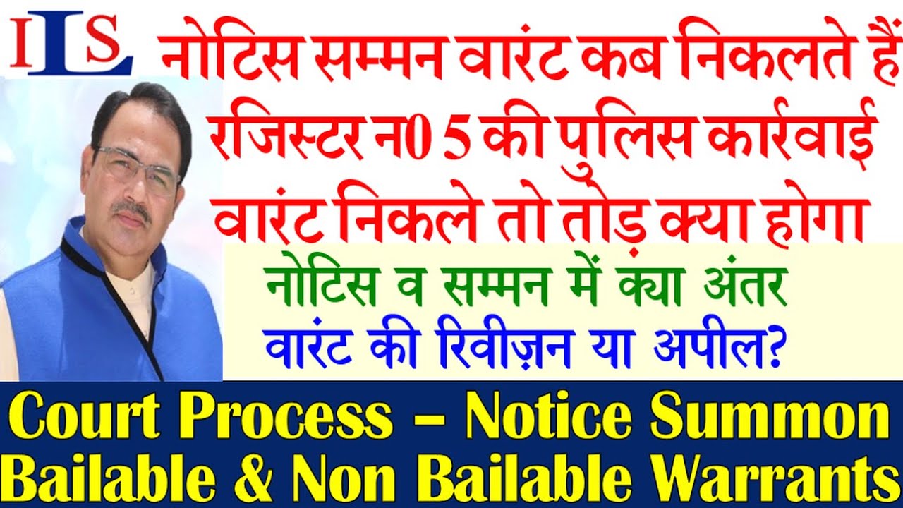 COURT PROCESSES – NOTICE SUMMON WARRANT & LEGAL REMEDIES IN CRPC IPC EVIDENCE ACT BNS BNSS BSA