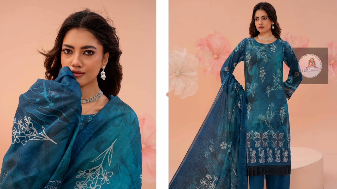 White pearl by Mahay | Digital embroider lawn shirt with print chiffon dupatta | Abdul Hadi Hassan