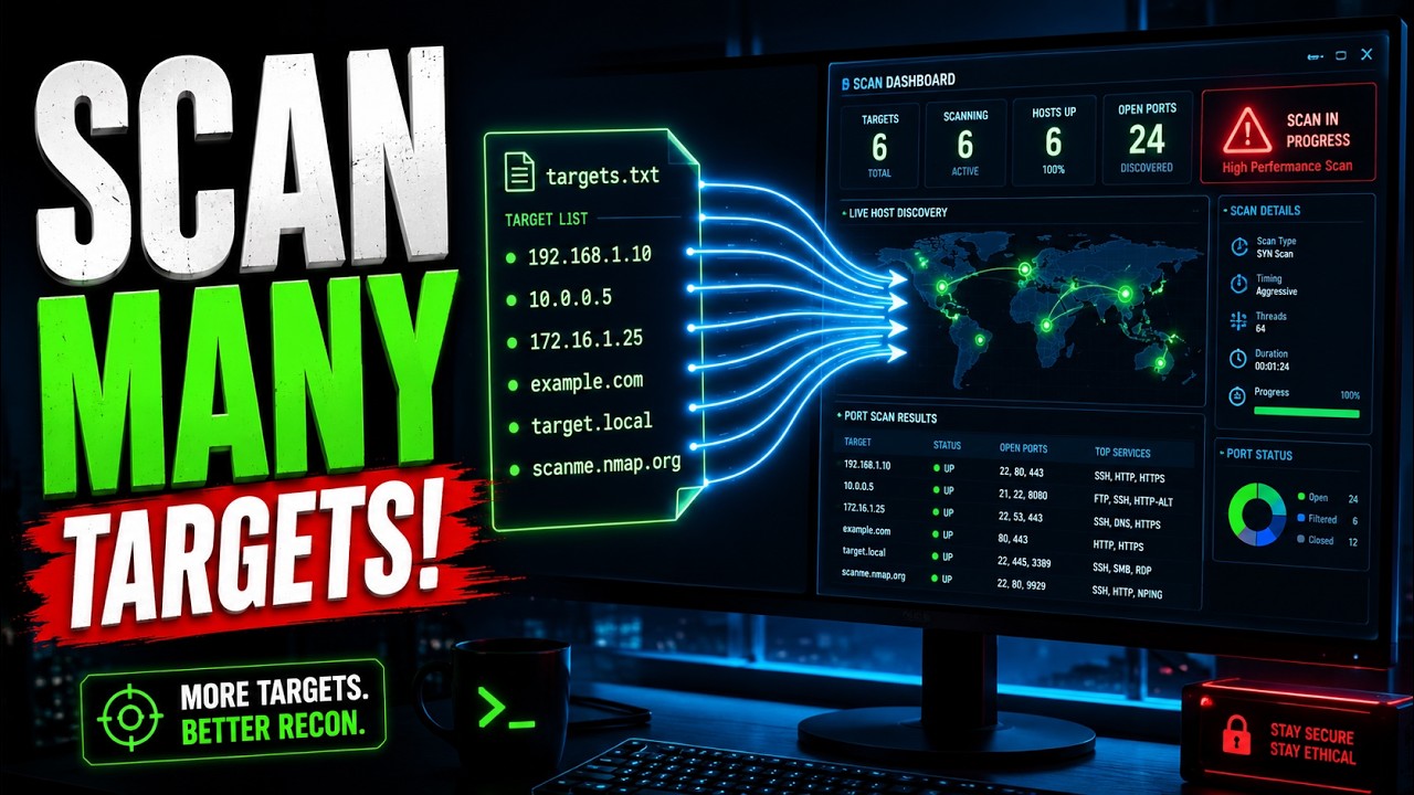 Nmap IP & Domain Lists: Scan Many Targets with One Command (2026 Tutorial)