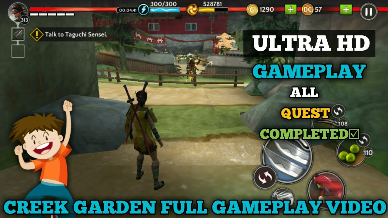 Ninja Ryuko || Creek Garden Full Gameplay Video in Ultra HD all Quest Completed