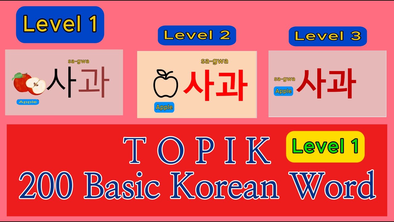 TOPIK Basic Lesson Level 1-2 // 100 Basic Korean Word