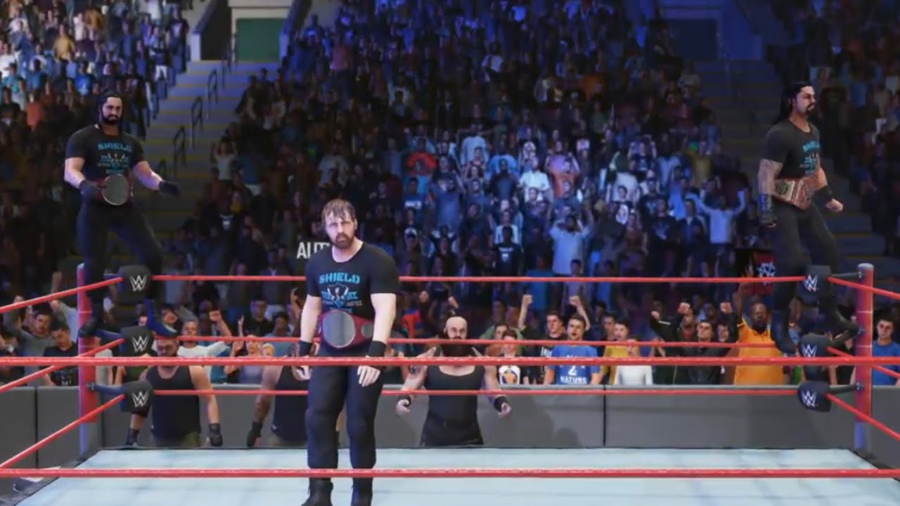 WWE 2K19 Braun Strowman and AOP vs The Shield Elimination Chamber 4K