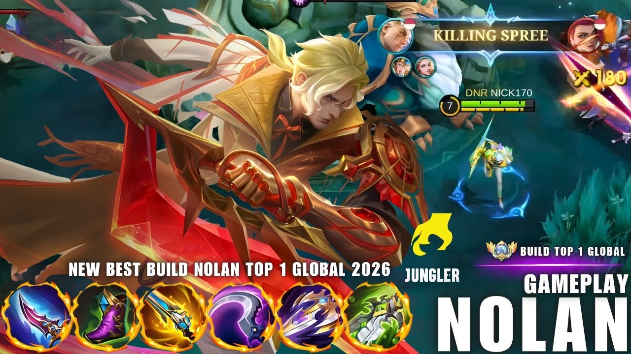 NOLAN JUNGLE GAMEPLAY! MOST BROKEN GLOBAL BUILD EVER | Gameplay Mobile Legends