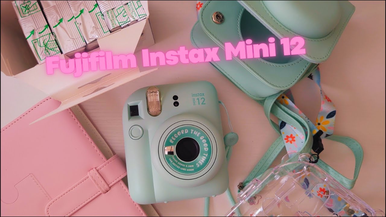 🌸Fujifilm Instax Mini 12 Instant mint green camera unboxing + lots of cute accessories!🌸