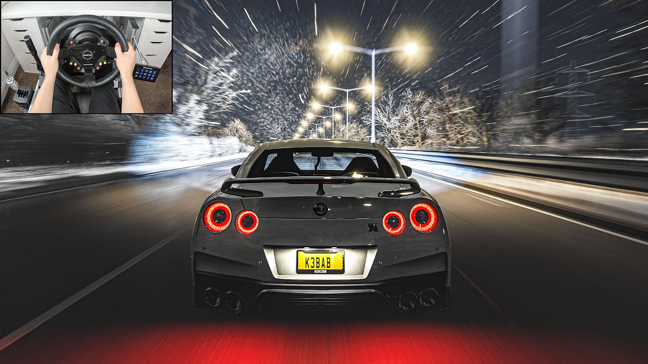 Night Drive During Blizzard - Forza Horizon 4 (Steering Wheel + Shifter) Gameplay