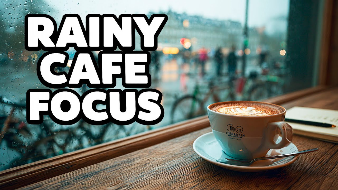 Rainy Morning Cafe Music ☕ Calm Piano for Focus • Window Cappuccino Notes