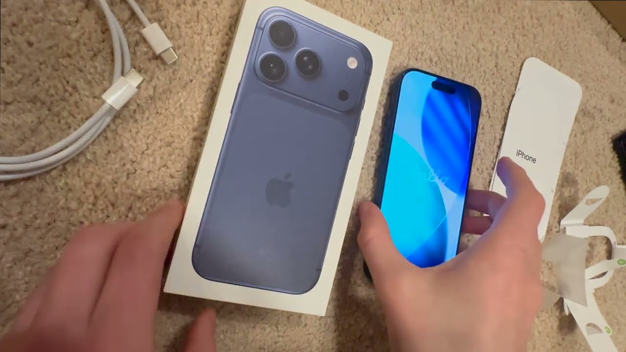 iphone 17 unboxing asmr (white noise in background)