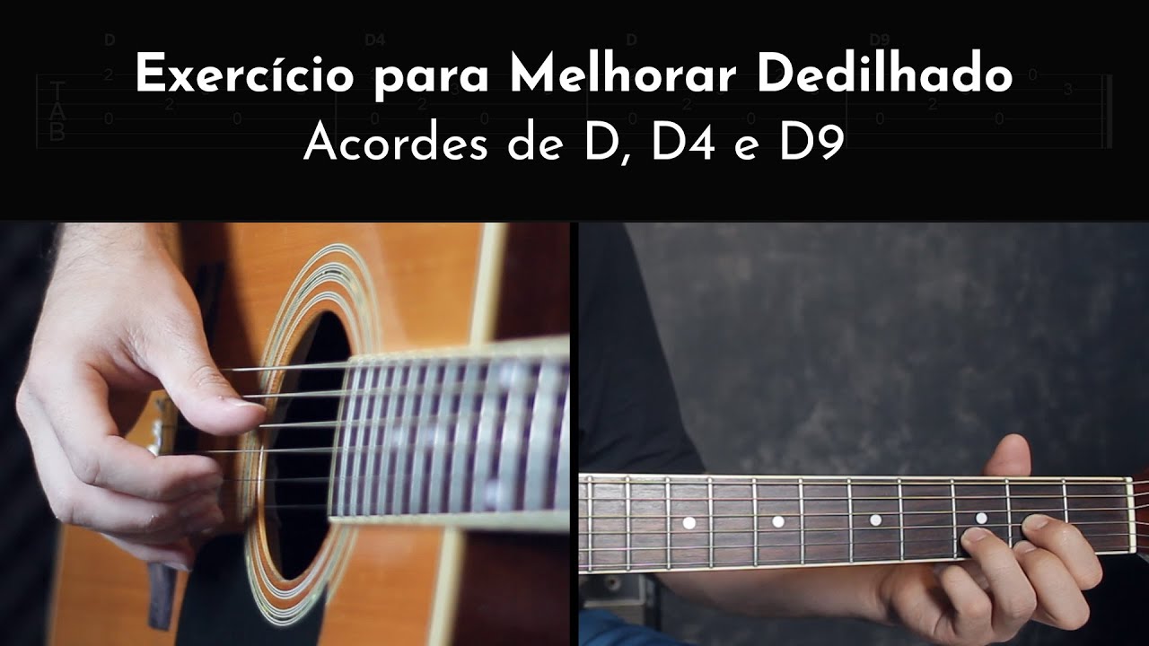 Melhore sua técnica de dedilhado |  Exercício com acordes de D, D4 e D9