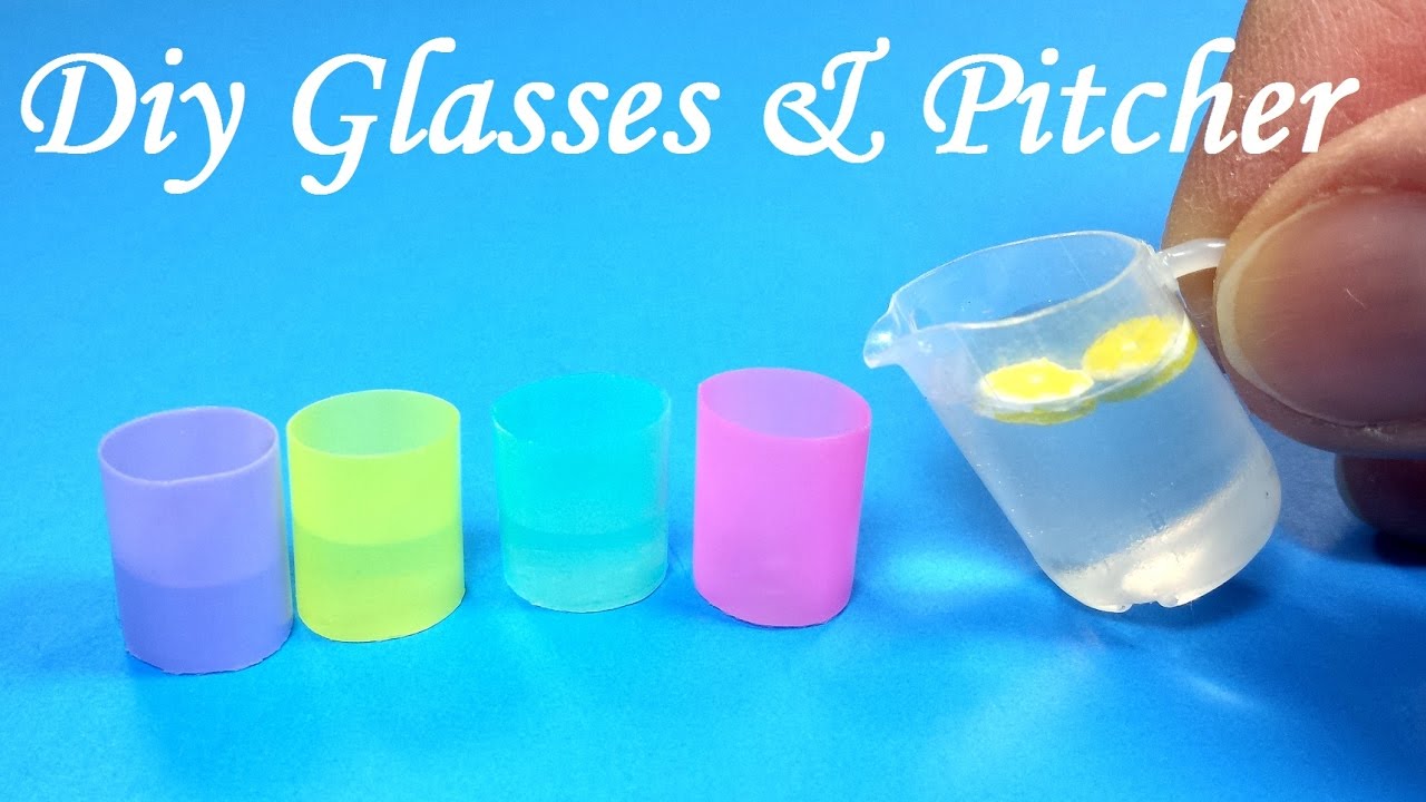 DIY Miniature Realistic Glasses (Cups) & Pitcher