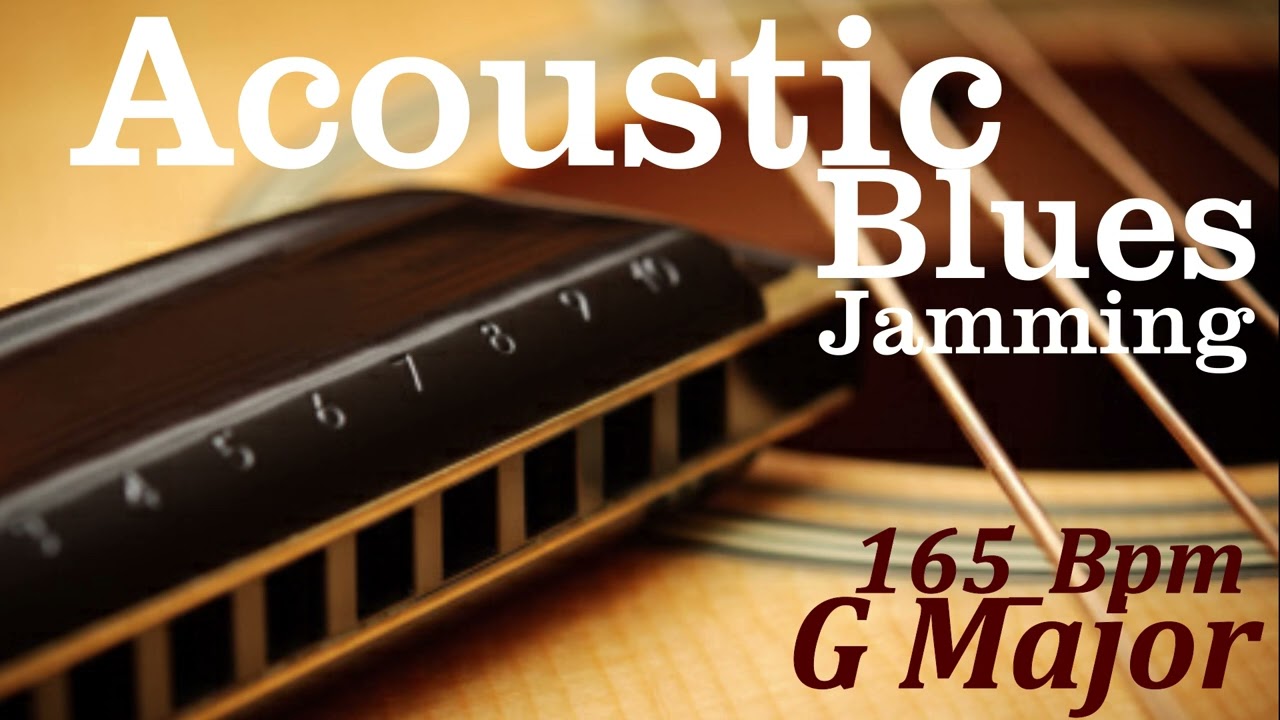 G Major Acoustic Blues Backing Track No Drums & Bass 165 Bpm