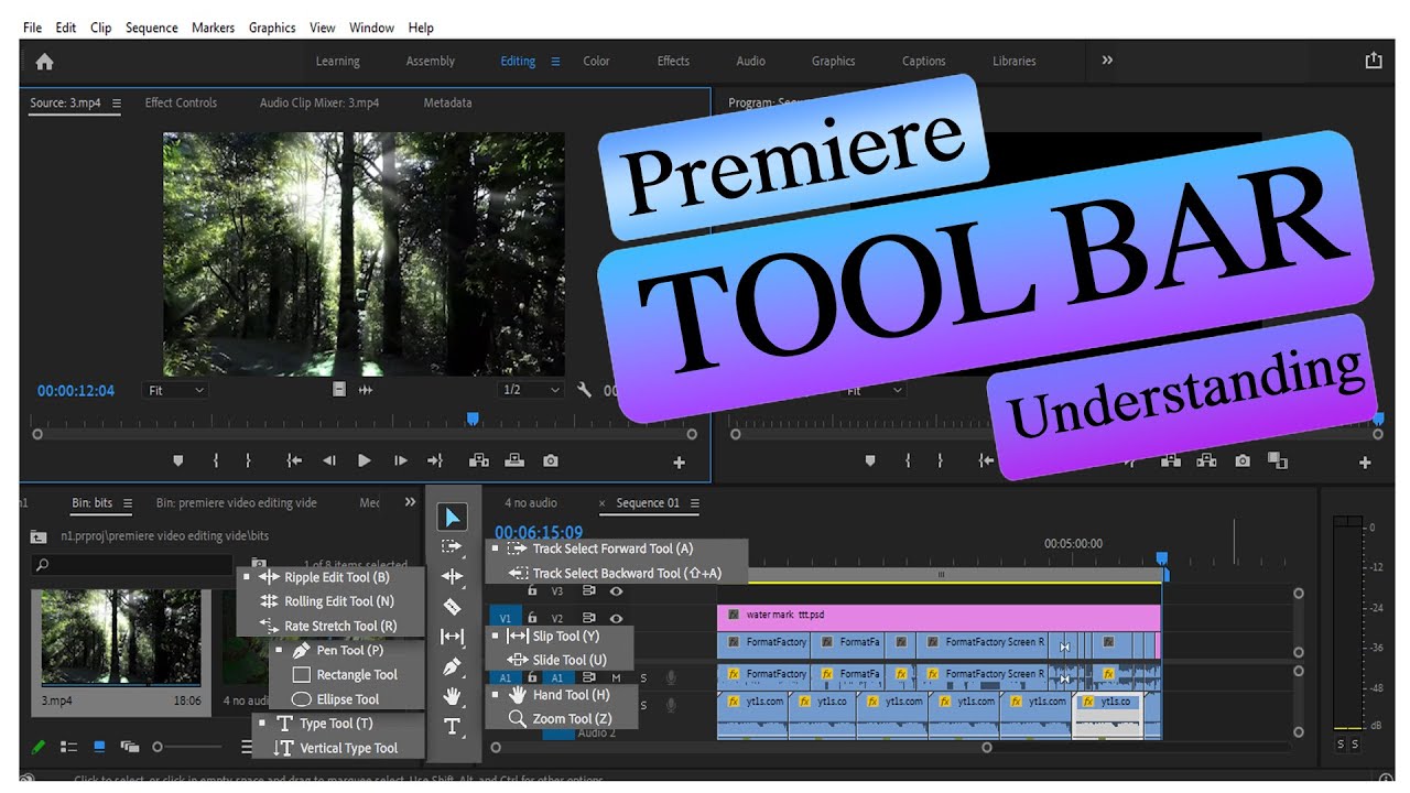 Premiere Tool Bar Understanding class12 
