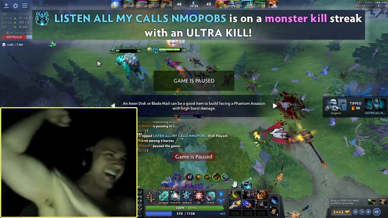 Mason hurts his shoulder celebrating Ultra Kill & misses on Rampage opportunity