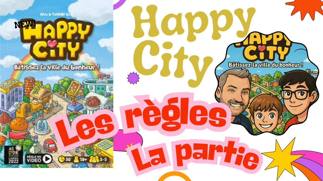 [JDS] Happy City — Règles expliquées + Partie à 3 joueurs (en famille) #jds #boardgames #jdp