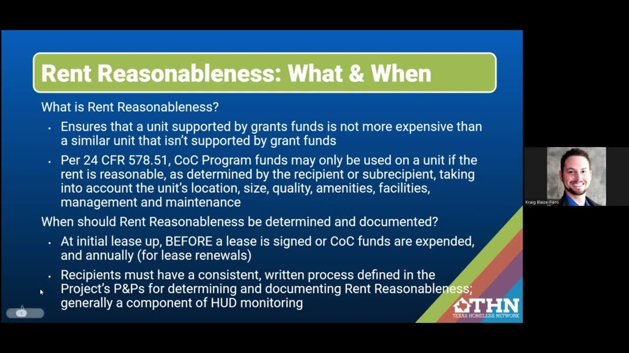 CoC Program Rent Reasonableness and Fair Market Rent