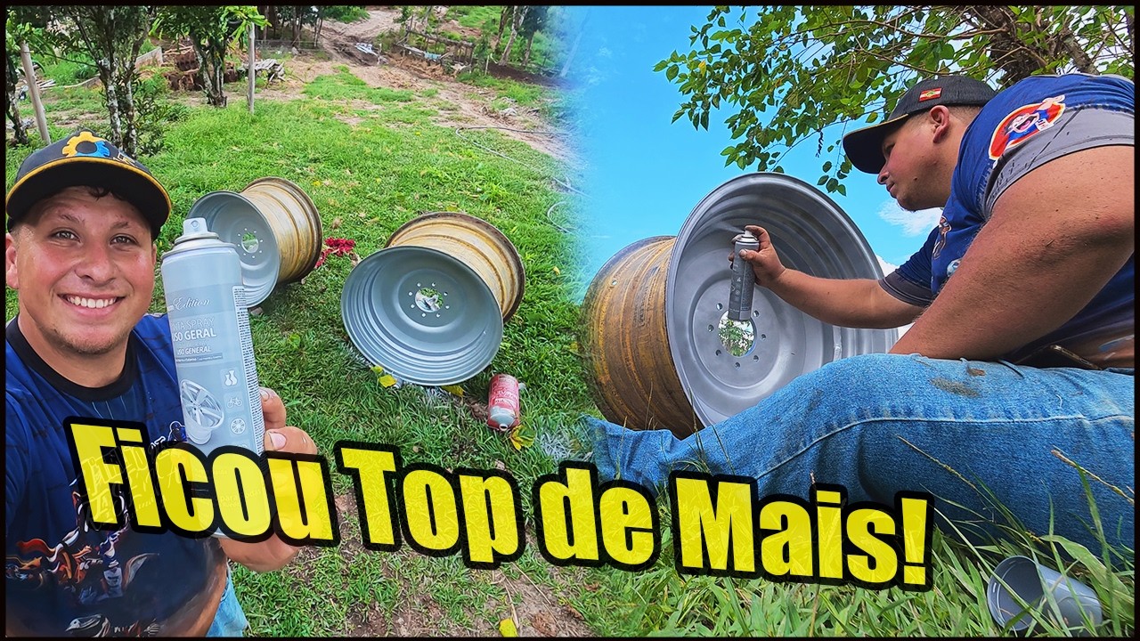 FICOU MUITO TOP! PINTANDO AS NOVAS RODAS DO MASSEY FERGUSON 95X NO LATINHA SPRAY