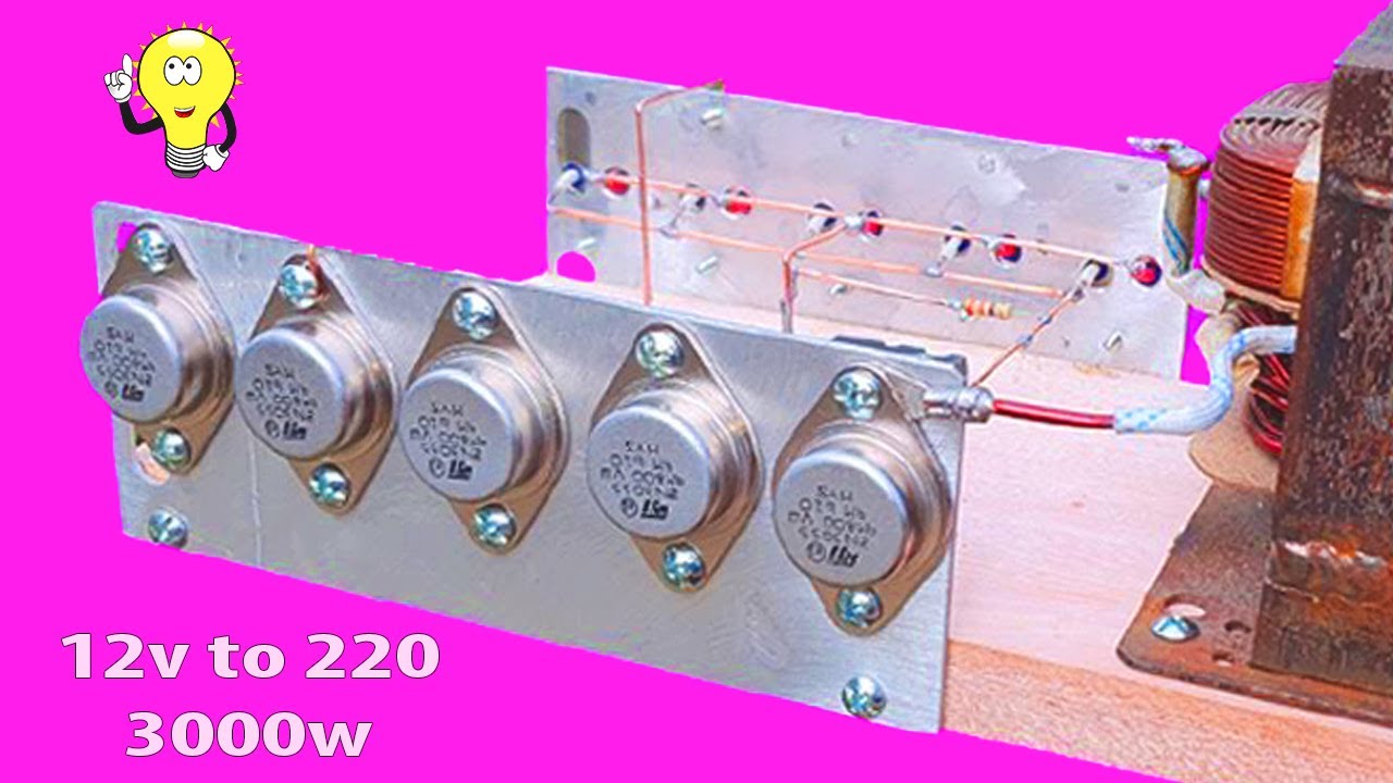 How to make a simple inverter 3000W, 12 to 220v 2N3055, creative prodigy #86