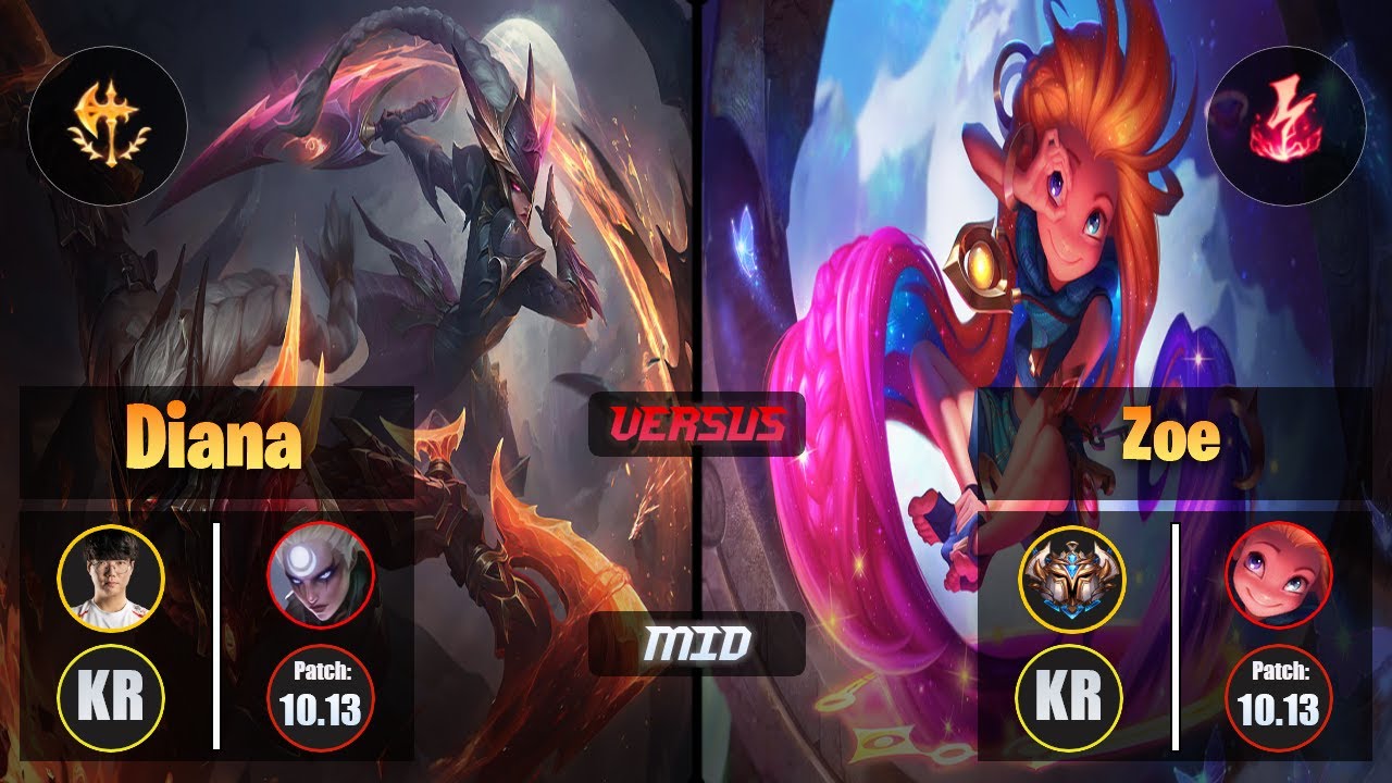 Haru DIANA (Mid) [Conqueror] VS ZOE - Challenger KR Patch 10.13