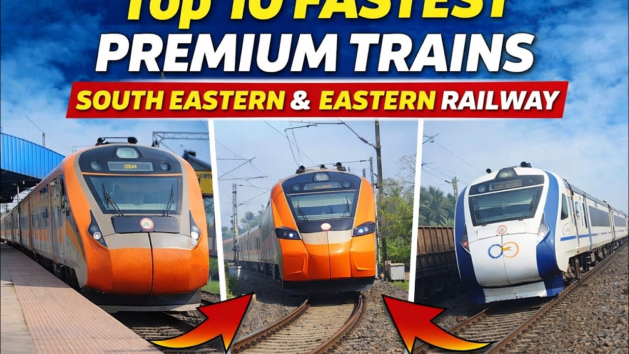 🔥Top 10 Fastest Premium Train's Vande Bharat+Rajdhani+Shaktipunj+Thebaga+Garib Rath+Saraighat+VBS 